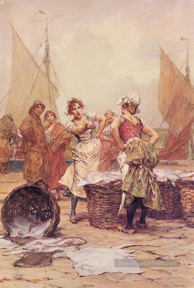 Les Fishwives femmes Kaemmerer Frederik Hendrik Peintures à l'huile